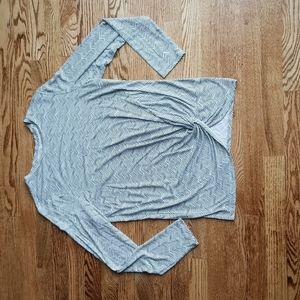 (M) Eliane Rose Long Sleeve Zig Zag Print Top ❤ Knot Detail ❤ Viscose Blend